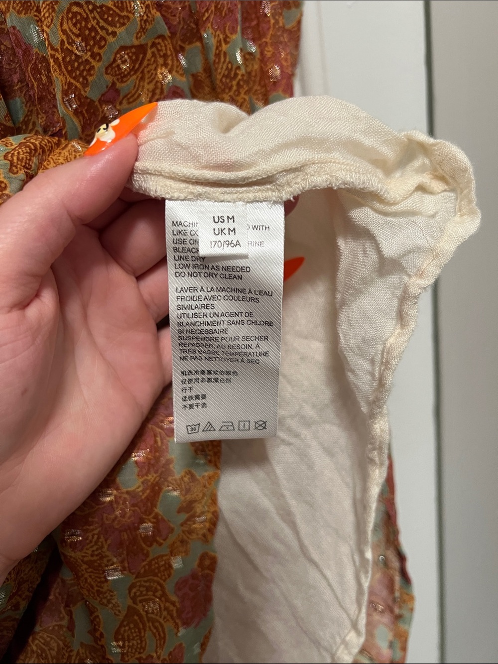 Free People Boho Floral Tiered Peasant Dress in Rust - Picture 4 of 8